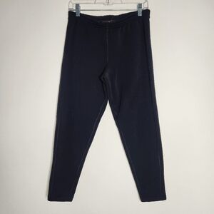 VTG L.L Bean Womens Petite XS Black Fleece Outdoor Pants Tapered Elastic Band